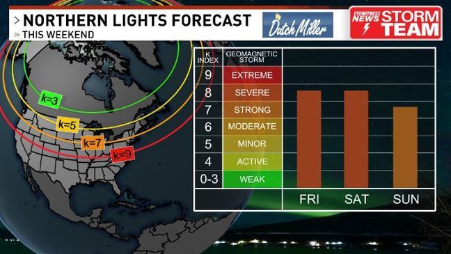 A severe geomagnetic storm is expected through the weekend. (WCHS){&nbsp;}