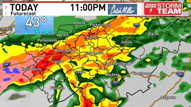 Rain will turn widespread and heavy this evening. (WCHS){&nbsp;}{p}{/p}