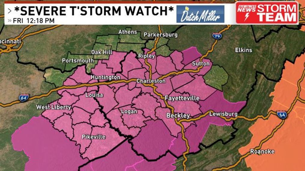 A *Severe Thunderstorm Watch* has been issued until 7 P.M. (WCHS){&nbsp;}