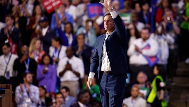 Kentucky Gov. Andy Beshear walks onstage during the first day of the Democratic National Convention at the United Center on August 19, 2024 in Chicago, Illinois. (Photo by Kevin Dietsch/Getty Images)