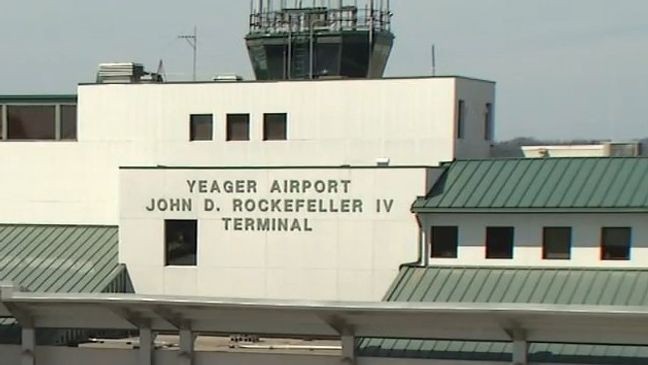 An airplane makes an emergency landing in Charleston Tuesday evening. (WCHS)