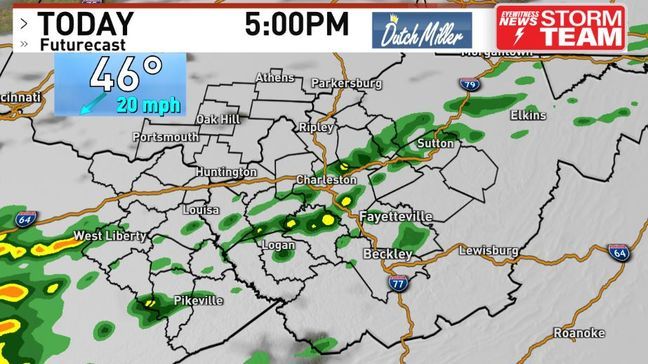 Some showers look to develop and move north later this afternoon. (WCHS){&nbsp;}{p}{/p}