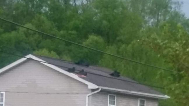 Photo shows a home in the Big Bend subdivision in Tornado that appears to have shingles missing from the roof. (Viewer Photo)