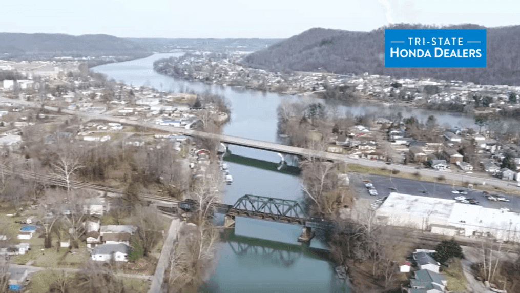 The Eyewitness News SkyTeam drone shows the convergence of the Coal River and Kanawha River in footage captured on Jan. 17, 2020. (WCHS/WVAH)